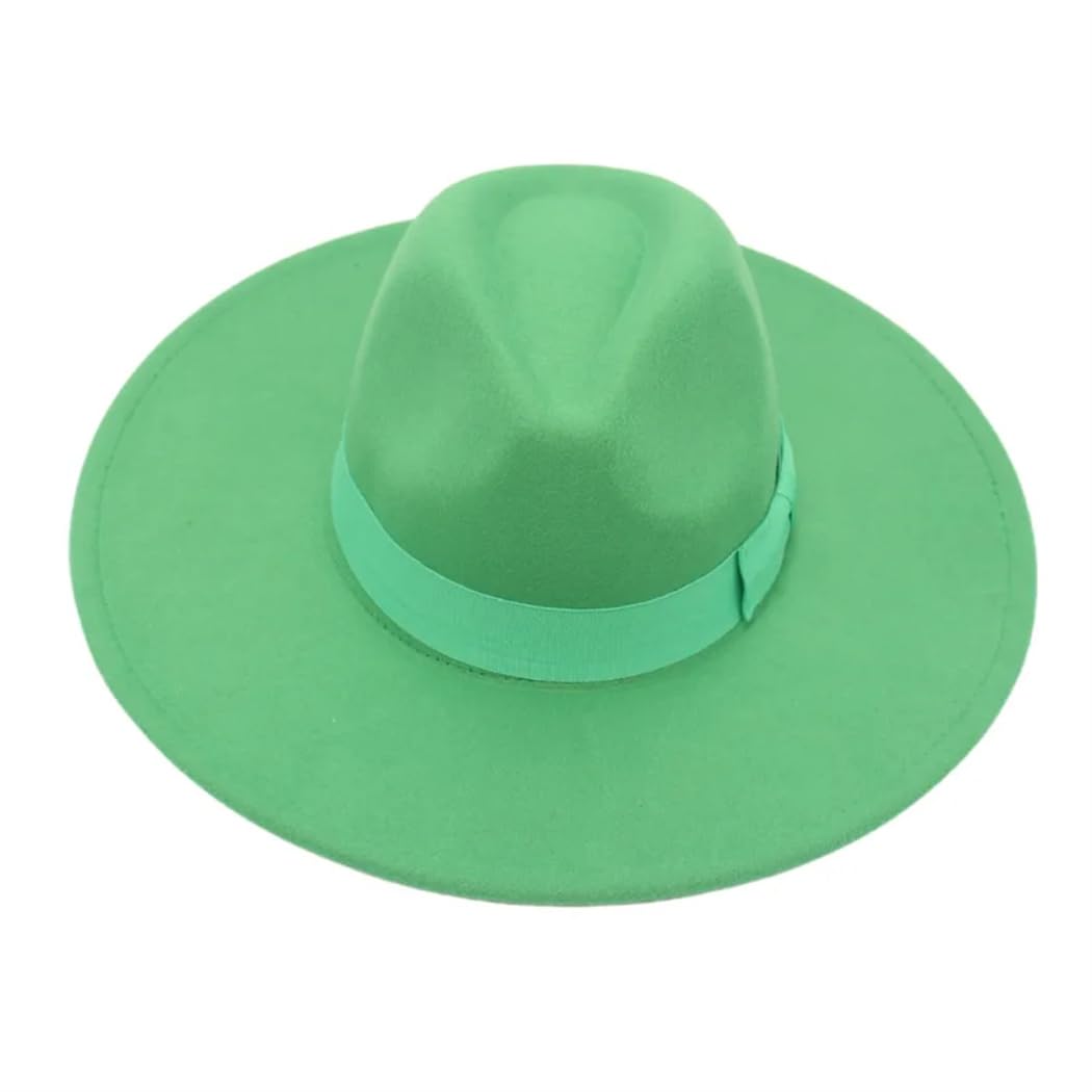 Cappello Fedora unisex a tesa larga con papillon da donna elegante per feste chiesa jazz cappello a cilindro da uomo in feltro Panama Sun Cap