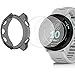 Compatible for Garmin Forerunner 55 Screen Protector with Case, Lamshaw (2+1Pack) Tempered Glass Film Full Coverage + Soft TPU Protective Case Compatible for Garmin 55 Smartwatch
