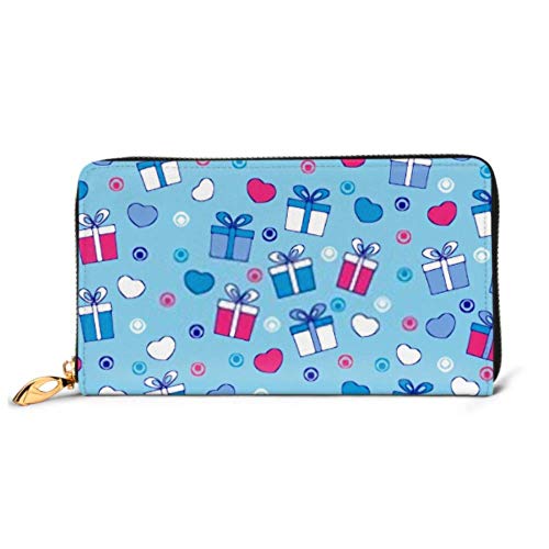 Preisvergleich Produktbild JHGFG Mode Handtasche Reißverschluss Brieftasche Nahtloses Muster Bild Geschenkboxen Herzen Telefon Kupplung Geldbörse Abendkupplung Blockieren Leder Brieftasche Multi Card Organiz