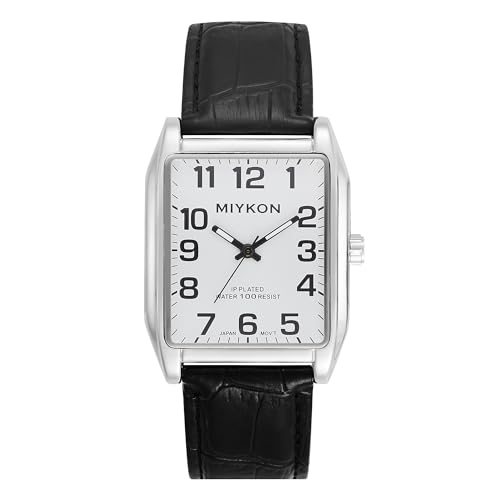 Miykon Vintage Watches for Men - Tank Square Silver Analog