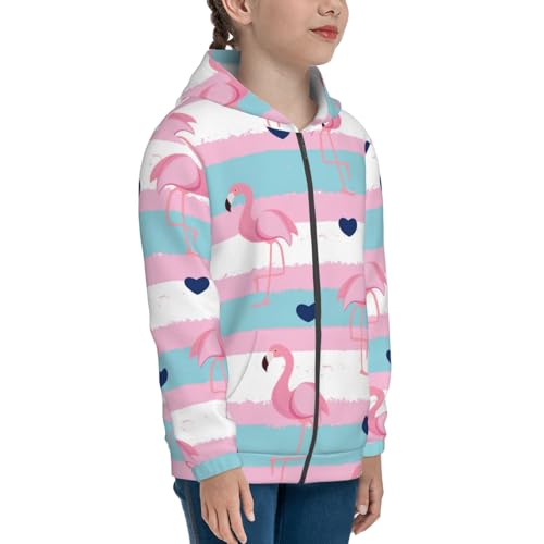 Flamingo1 Kid Hoodies Boys Zip Up Sweatshirts Girls Pullover with Pocket4