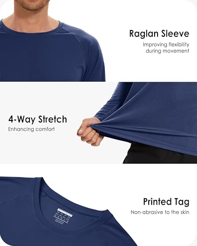 Image of Boladeci Men's UPF 50+ Sun Protection UV SPF Shirts Long Sleeve Lightweight Quick Dry Swim T-Shirts Rash Guard