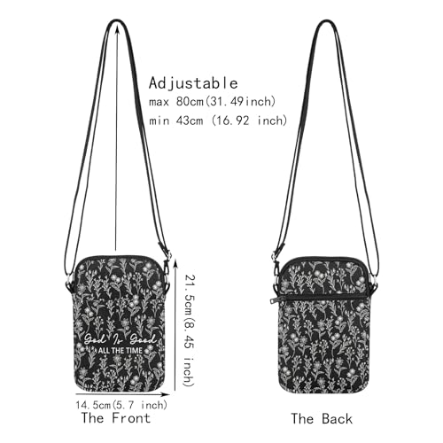 JXGZSO Wildflowers Christian Shoulder Bag God Is Good All the Time Crossbody Bag Christian Gift Faith Gift Religious Merch2