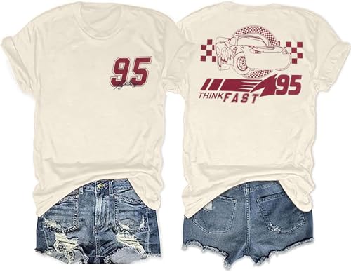 Car Shirts for Women Magic Kingdom Tops Car Racer T-Shirts Vacation Trip Short Sleeve Shirt