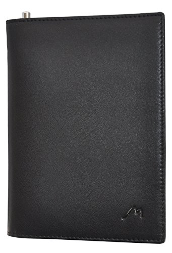 Field Notes / Moleskine Pocket Notebook Cover by Metier Life | Canvas with Vegan Leather | Fits Journals 3.5" X 5.5" | With Included Metier Life Notebook and Metier Pen (Vegan Leather Black)