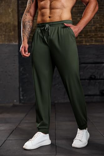 Runcati Calça de corrida masculina, esportiva, casual, com cordão, cintura elástica, leve, esportiva