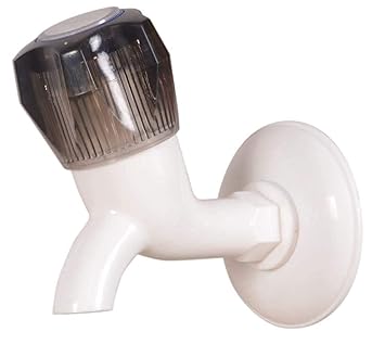 Krishna Sanitary and Ware Plastic Bibcock/Water Tap/Water Faucet for Kitchen, Bathroom, Wash Basins- (Standard Size Pack of 6PC