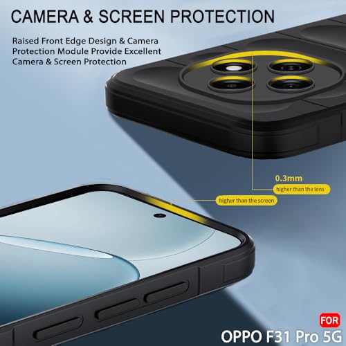 Image of TheGiftKart Liquid Silicon Back Cover Case for Oppo F31 Pro 5G | Shockproof Military Grade Protection | Micro-Fibre Cloth On Inner Side | Anti-Slip Grip Back Cover Case for Oppo F31 Pro (TPU, Black)
