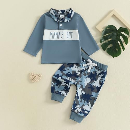 Toddler Boys Fall Winter Outfits Kids Mamas Boy Baby Clothes Camo Camouflage Sweatshirt Tops + Joggers Pants Set4