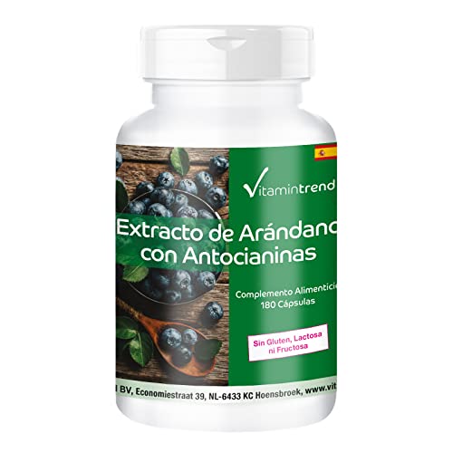 Extracto de Arándano - 25% de Antocianinas - altamente dosificado - Vegano - 180 cápsulas | Vitamintrend®