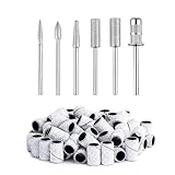6PCS Nail Drill Replacement Heads with 56 Sand Rings, Universally Compatible with Nail Drills