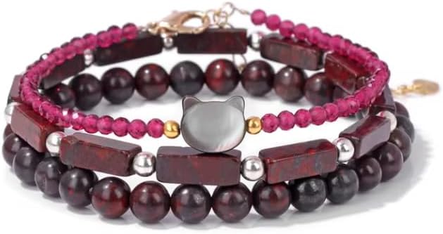 1PCS Round Square Shape Beaded Bracelet Bracelets Set Strand Bangle for Men Women