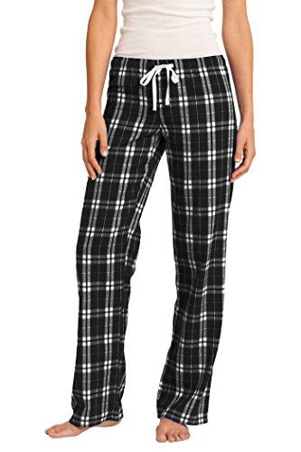 District Ladies Juniors Flannel Plaid Pant, Black S