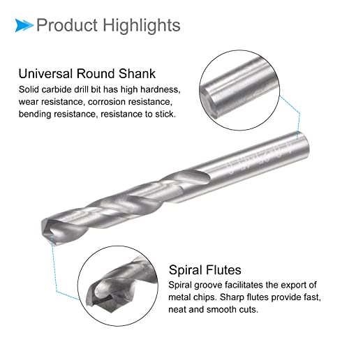 CoCud Feste Hartmetall Bohrkronen 4.7mm Durchmesser YG6 (C2/K20) Wolfram Hartmetall Gerade Schaft Drehen Bohrköpfe - (Verwendung: für Edelstahl Legierung) 1Stk