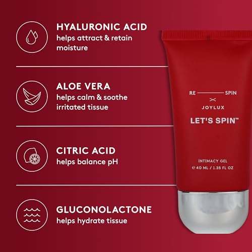 Image of Joylux Mini LET'S SPIN Water-Based Gel | Soothing and Moisturizing | Halle Berry and Respin | Silky-Smooth | pH-Balanced, Clean, Fragrance-Free with Hyaluronic Acid and Aloe Vera (1.35 fl oz)
