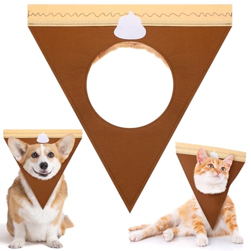 Geyoga Thanksgiving Pumpkin Pie Cat and Dog Costume Dog Funny Halloween Thanksgiving Hat Cloth Suit, Adjustabe Cosplay Party Apparel for Kitten Cat Puppy (Medium)