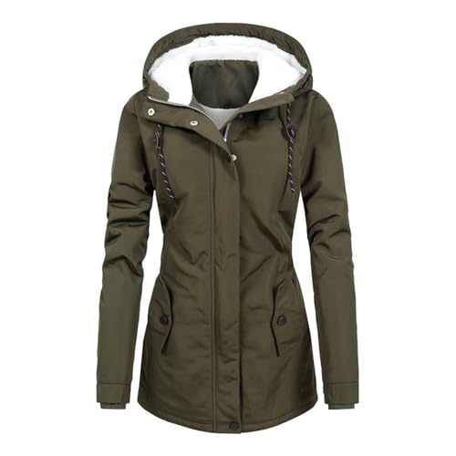 Daunenmantel Damen,Wintermantel Damen Warm Dicker Winterparka Mit Fellkapuze Fell Kapuze Outdoor Jacke Mantel Oversized Für Winter,Wolljacke Damen Winter,Winter Jacken...