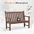 Psilvam Outdoor Bench, 2-Person Poly Lumber Patio Bench, All-Weather Garden Bench Rot-Resistant, Suit for Garden, Porch and Park (Brown)