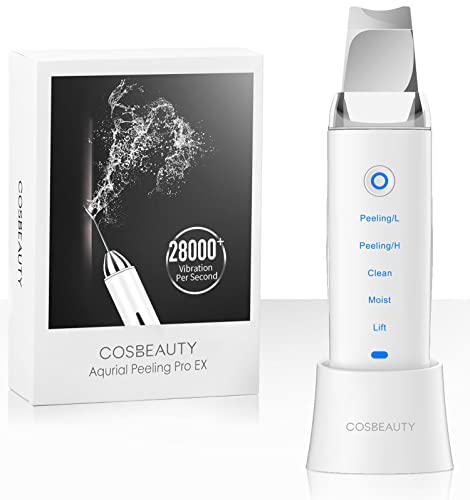 COSBEAUTY Skin Scrubber Skin Spatula, 4 in 1 Versatile Skincare Device for Exfoliating | Blackhead Remover Tool | Skincare Moist Assistor | Edema & Wrinkles Reduce, Wireless Charging, IPX6 Waterproof