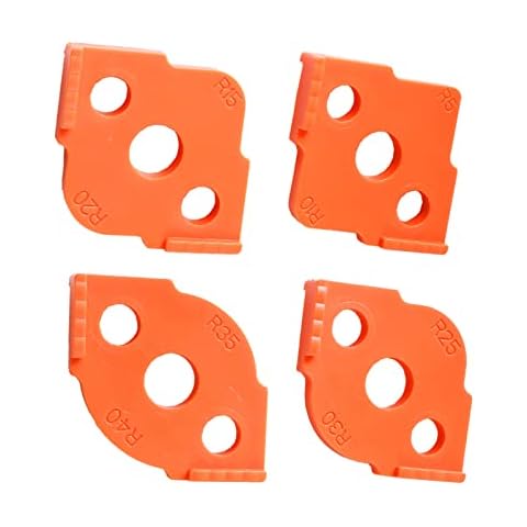 Radius Jig Router Templates Eckfräser Schablonen für Holzbearbeitung Hohe Härte ABS + CNC Jig Radius Ecken R5 R10 R15 R20 R25 R30 R35 R40 (4 Stück) Cover