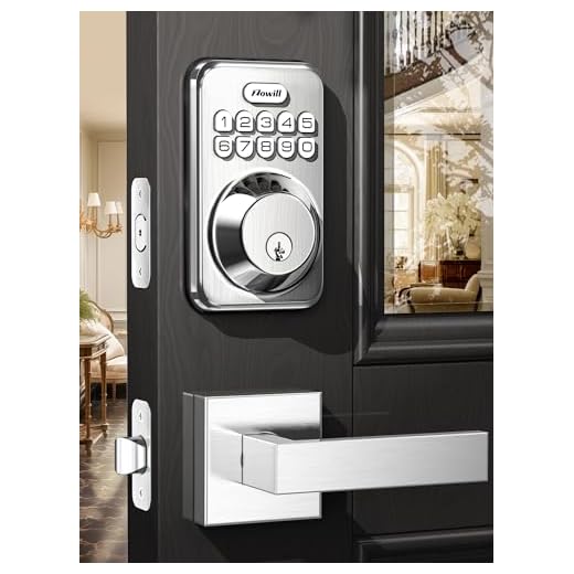 Zowill Keyless Entry Door Lock with 2 Handles, Electronic Keypad Deadbolt, Auto-Locking, Anti-Peeping Password, Digital Smart Code Door Lock, Front Door Handle Sets, Satin Nickel