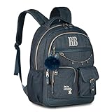 Mochila de Costas Rebecca Bonbon Jeans Fashion Escolar Faculdade Trabalho RB Produto Oficial