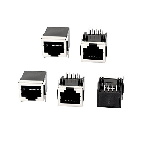 Aexit 5 piezas conector Jack modular RJ45 8P8C miniatura 1