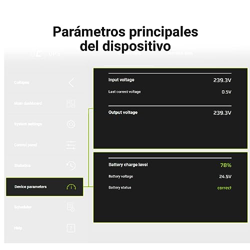 SAI UPS 800VA 480W con 2 tomas Schuko y pantalla LCD de alimentación ininterrumpida 6