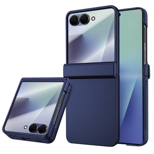 STORMTAL for Samsung Galaxy Z Flip 7 Case with Hinge Protection & Cover Screen Protector, Non-Slip Texture, Scratch Resistant, Shockproof, Rugged Slim Fit Phone Cover for Galaxy Z Flip 7 2025 Blue