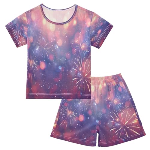 senya Short Sleeve Pajamas Sets Summer Cotton Sleepwear Firework