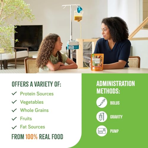 Image of REAL FOOD BLENDS Turkey, Sweet Potatoes & Peaches, Pureed Food Meal for Tube Feeding, 14g Protein, 23 Vitamins and Minerals, 9.4 oz (12 Pack)