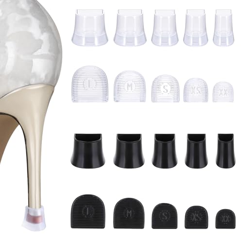 Image of 10 Pairs Heel Caps for High Heels, 5 Sizes Heel Covers for High Heel Shoes Black High Heel Protectors Non-Slip Heel Stoppers