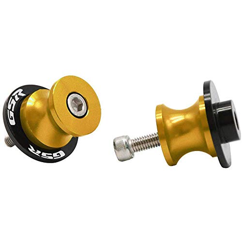 2 Pcs 8Mm Spools Motorcycle Cnc Swingarm Stand Screws Swing Arm Sliders Compatible With Suzuki Gsr 400 600 750 1000(Gold) #TOP27