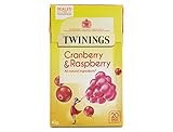 Twinings Cranberry & Raspberry 20 Tea Bags, (4 Boxes)
