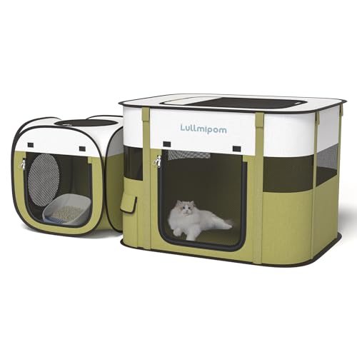 Tragbarer Laufstall für Katzen & Hunde, Wasserdicht & Langlebig, Outdoor/Indoor Katzenzelt, Pop-up Großer Hundezwinger, Einfacher Aufbau mit...
