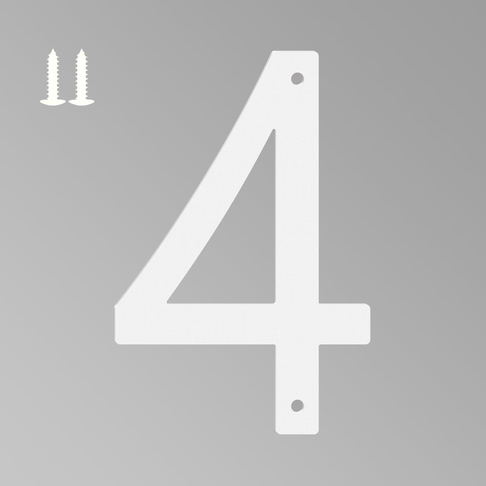16 Inch White House Numbers for Outside, Metal Letters for Outdoor Signs, Anti-rust Aluminium House Address Letters for Front Door, Office, and Garden Decoration (Number 4)