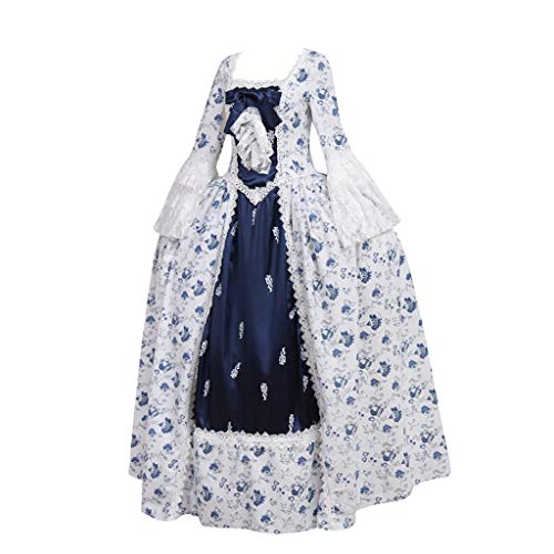 CosplayDiy Women's Rococo Ball Gown Gothic Victorian Dress Costume Navy Blue Flower