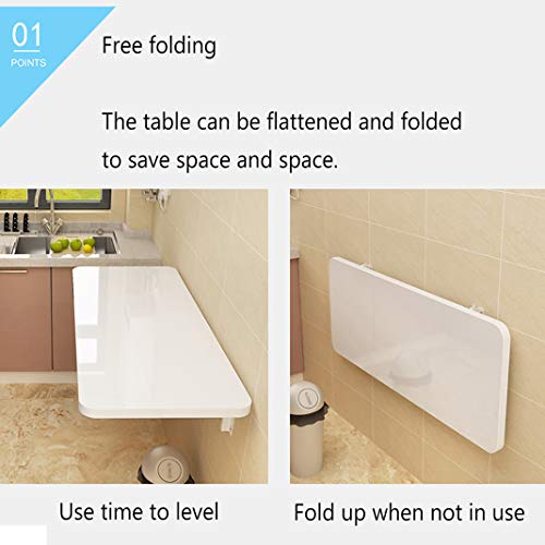 Table flottante murale compacte rabattable pour ordinateur