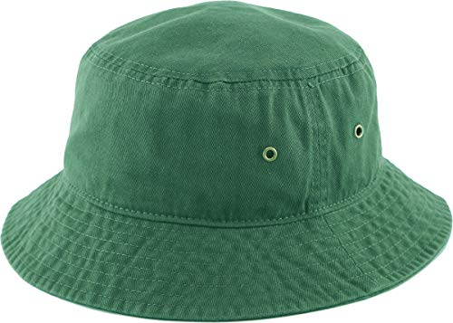 Kbm-500 Hgn S/M Unisex Washed Cotton Bucket Hat Summer Outdoor Cap Hunter Green #TOP2