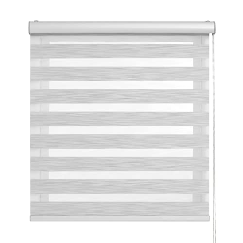 BLINDECOR | Estores Enrollables Premium Noche y Día | Estor de Doble Capa Semitranslúcido | Fácil Instalación a Pared y Techo | Modelo Luxury Premium | Color Perla | Medidas 200x250 cm