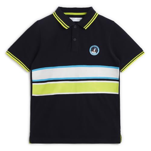 Image of Alan Jones Clothing Boy's Cotton Regular Fit Striped Polo T-Shirt