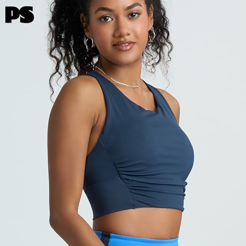 Image of POPSUGAR Sports Bras for Women - Y Back, High Neck, Strappy & Long Line Padded Racerback Bra Workout Yoga Top Racer Back Bra