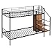 Harper & Bright Designs Metal Bunk Bed with Stairs and Wardrobe, Twin Over Twin Bunk Bed Frame with Storage Ladder, for Kids Teens Adults, Black