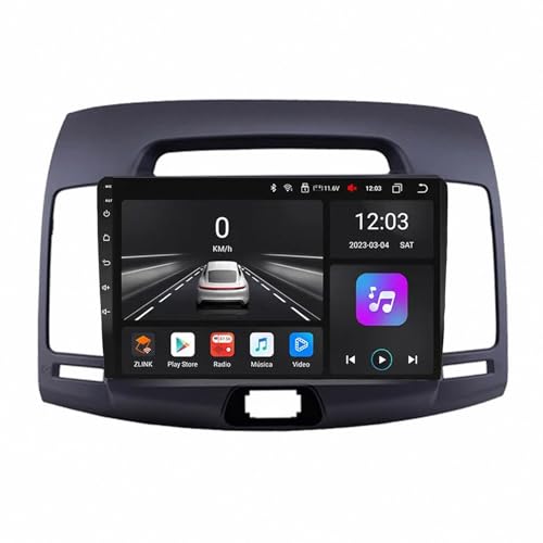 Radio Coche 2 DIN con Carplay y Android Auto, pantalla táctil de 4 núcleos