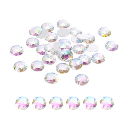 Image of MECCANIXITY Flat Back Round Acrylic Rhinestones,12mm Starry Sky Flatback Crystal Rhinestones for Crafts Clothes Shoes DIY Decoration Gifts 50Pcs