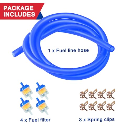 Image of Dirt Bike Gas Fuel Line Hose Fuel Filter for 50cc 110cc 125cc TaoTao Coolster Apollo GY6 Motorcycle Pit Bike Motocross Pocket Bike Chinese Atv Four Wheeler Moped Scooter Quad Go Kart Parts Blue