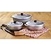 IMUSA USA R200-CALDERO22C Traditional Colombian Natural Caldero Set 3-Piece (1.6/3.2/4.6) Quart, Silver (Dutch Oven Set)