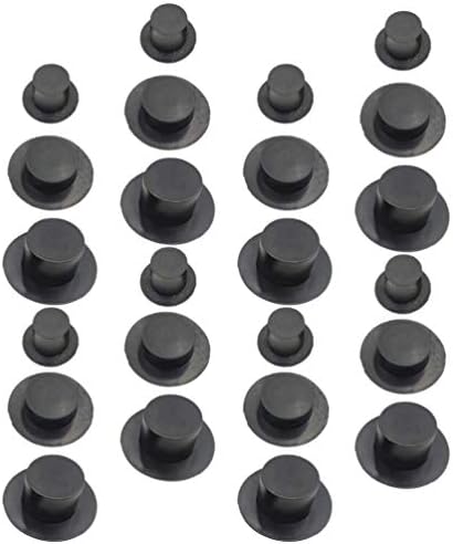 TOYANDONA 60pcs Christmas Mini Black Top Hats, Mini Snowman Hats DIY Snowman Ornament Kit Miniature Top Hats for Art and Crafts ( Three sizes of large, medium, and small| Mixed Style )