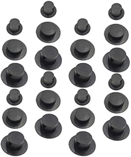 TOYANDONA 60pcs Christmas Mini Black Top Hats, Mini Snowman Hats DIY Snowman Ornament Kit Miniature Top Hats for Art and Crafts ( Three sizes of large, medium, and small| Mixed Style )