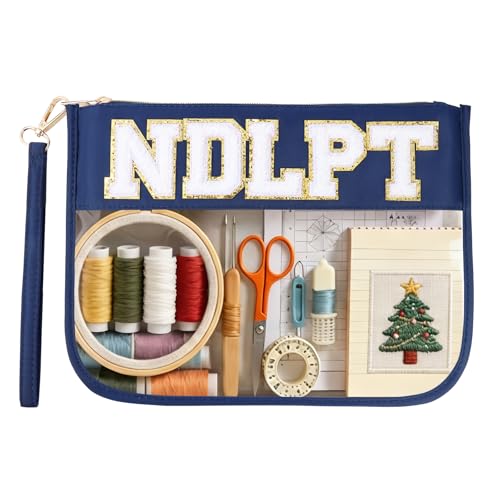 Needlepoint Project Bag Sewing Gifts Embroidery Sewing Bag Craft Storage Organizer NDLPT Clear Zip Pouch Bag